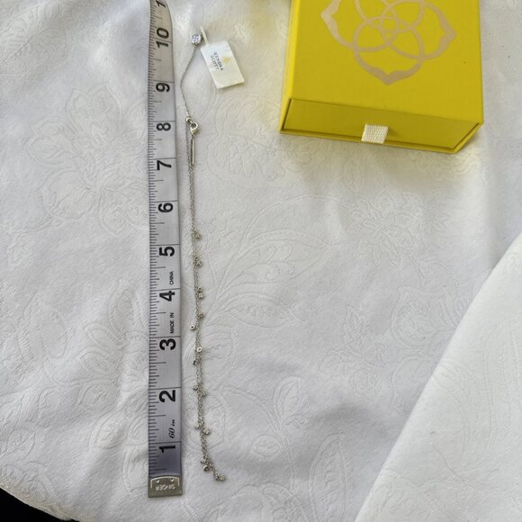 Kendra Scott Amelia Rhodium Brass Silver Tone Necklace 19" NEW w BOX - Picture 7 of 11